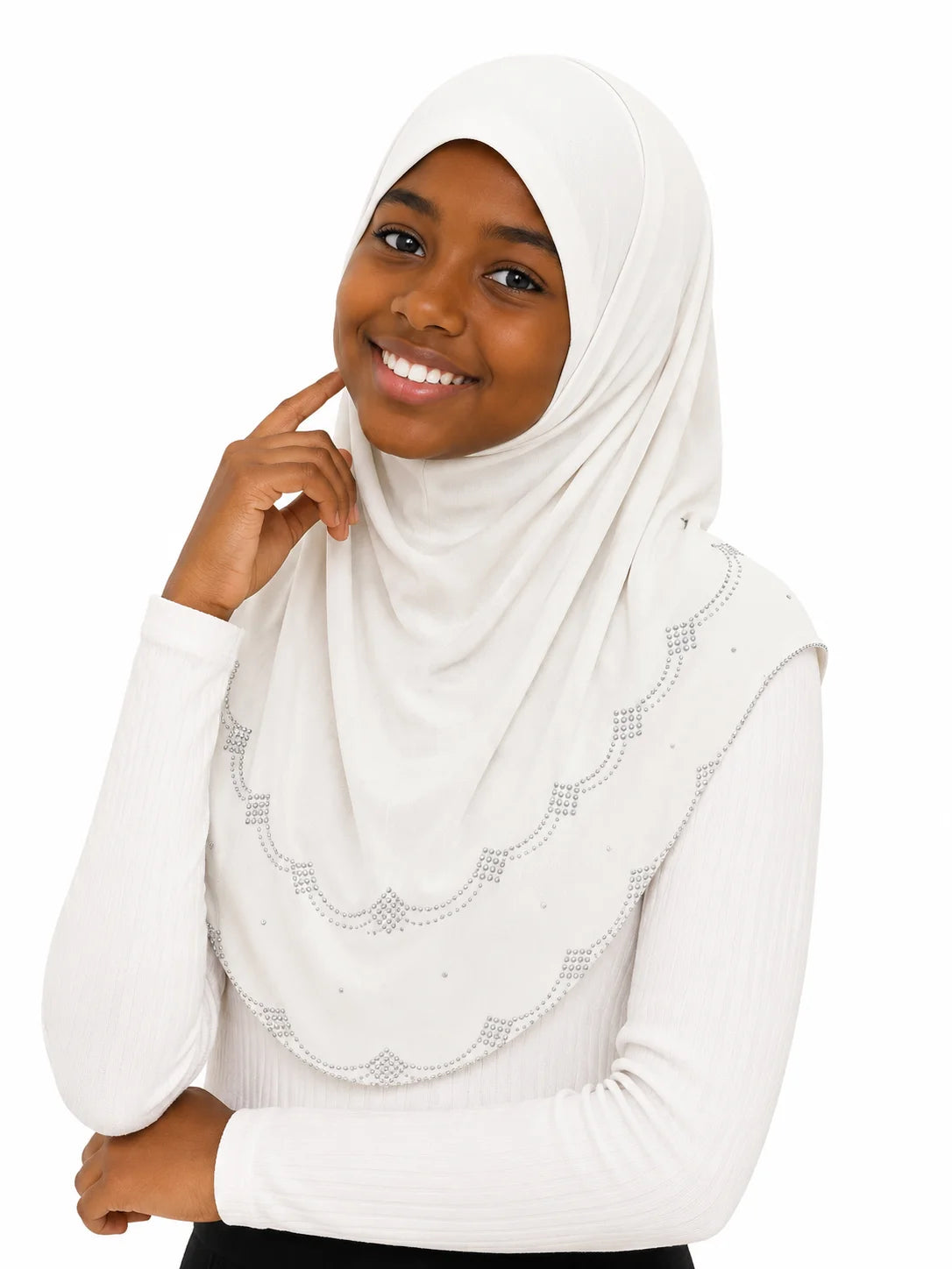 One Piece Rhinestone Kids Hijab