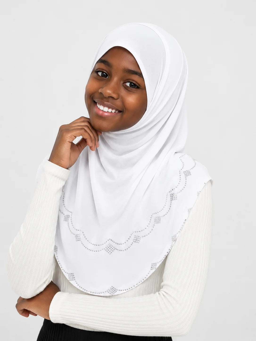 One Piece Rhinestone Kids Hijab