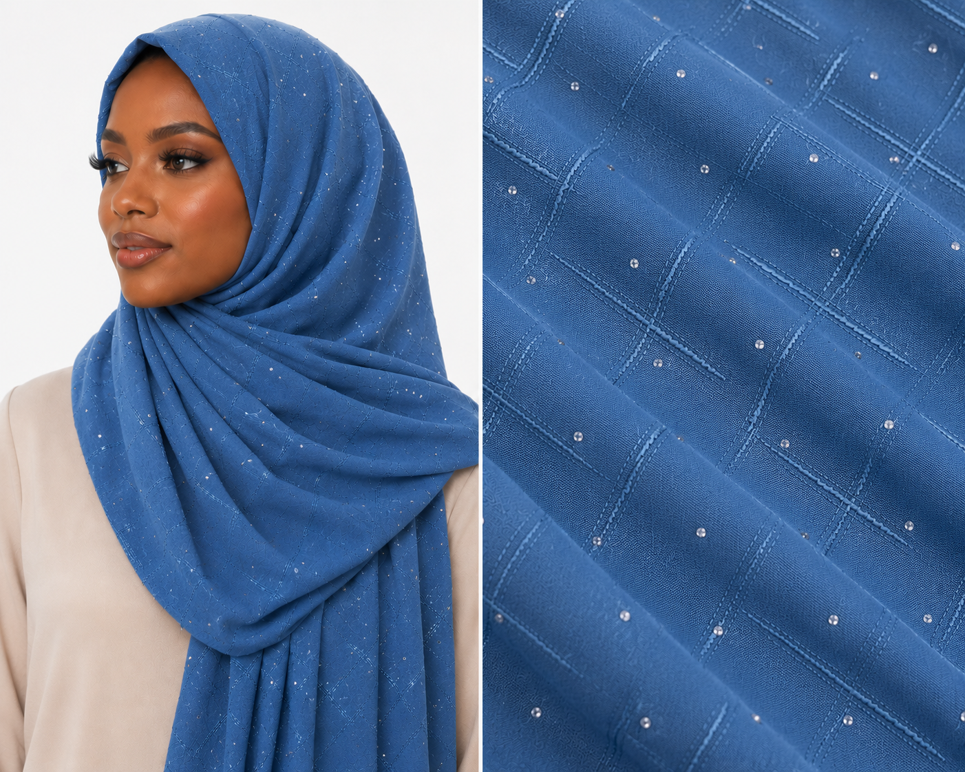 Textured Lycra Jersey Rhinestone Hijab