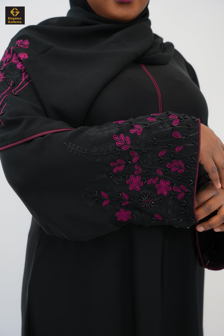 Ajman handcrafted modest abaya with refined decorative details
