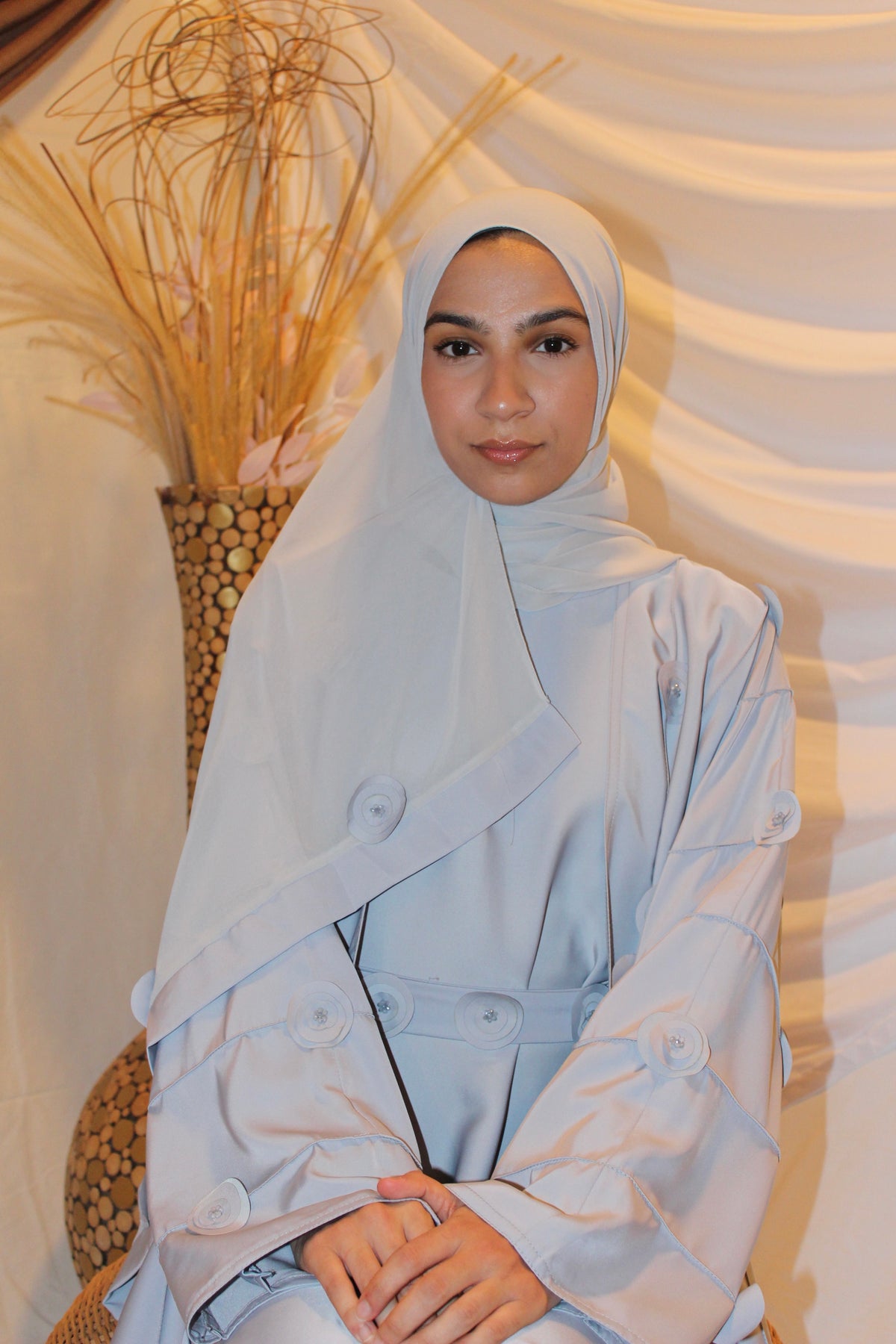 Bushra Floral Handwork Abaya with Hijab