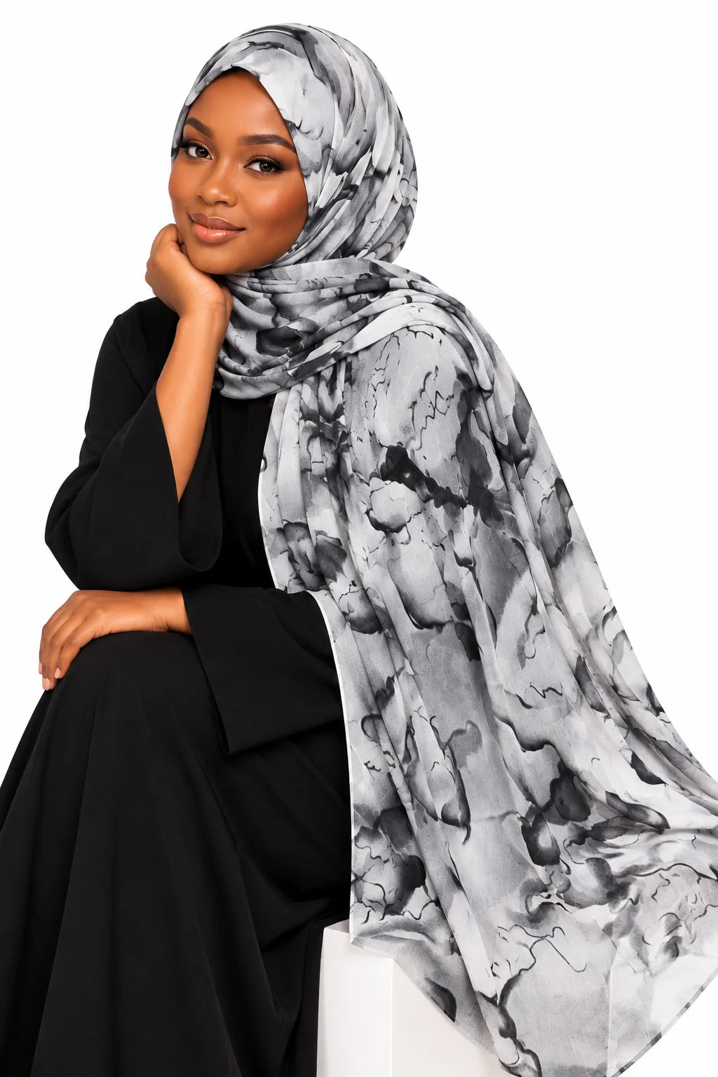 Silver Bloom Floral Modal Hijab