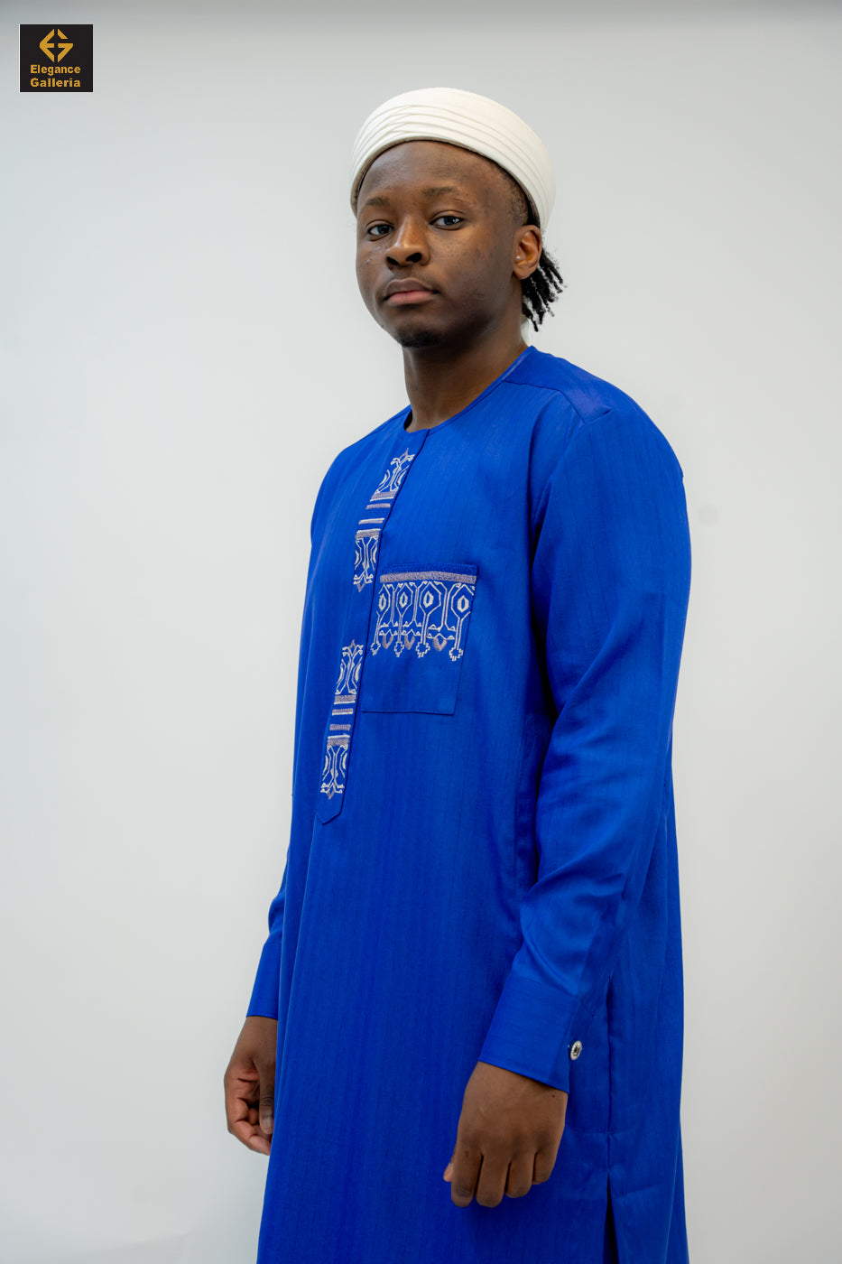 Elegant Men's Two-Piece Embroidered Outfit – African Traditional Wear, Premium Kaftan Set for Special Occasions