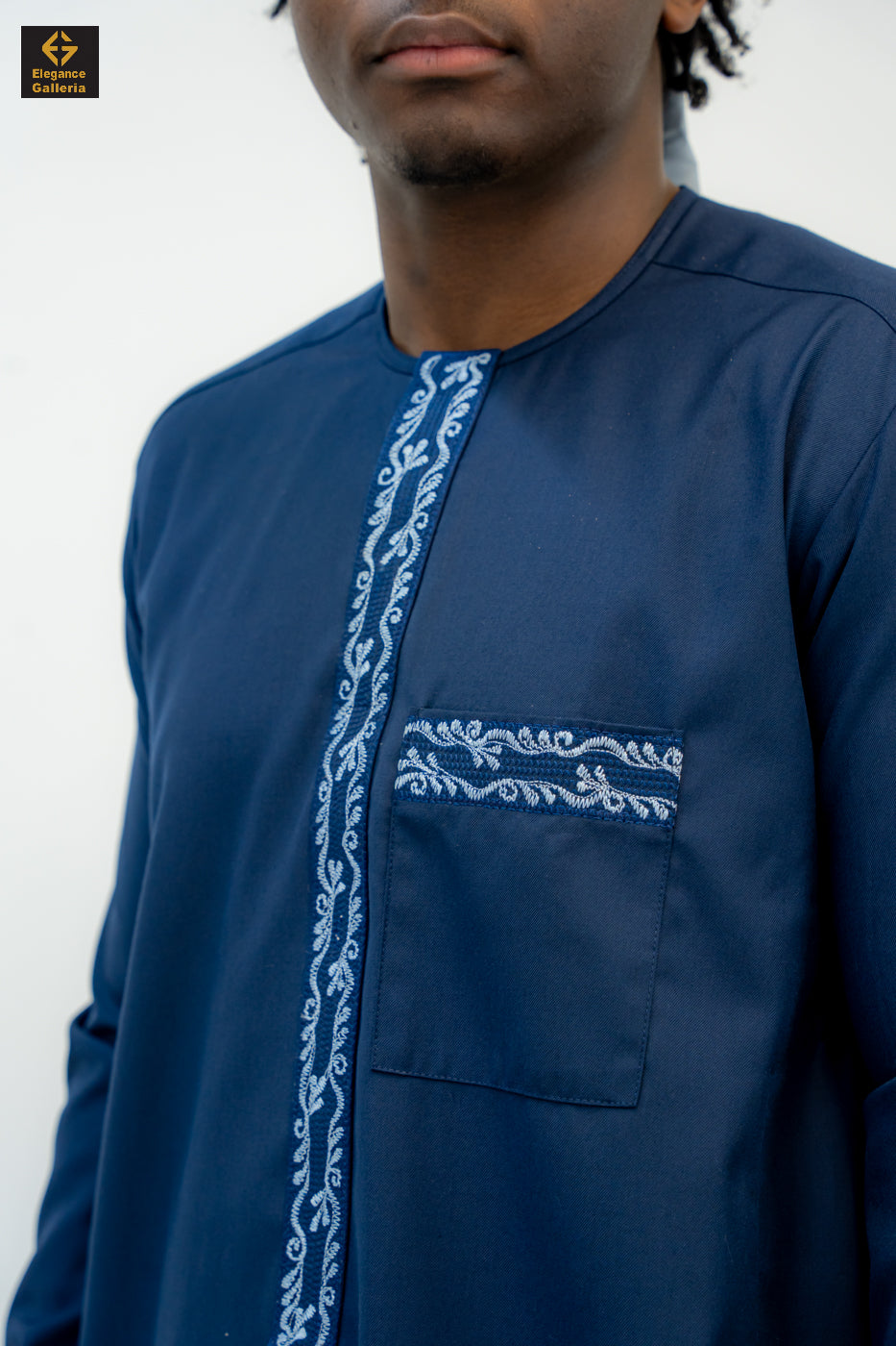 Elegant Men's Two-Piece Embroidered Outfit – African Traditional Wear, Premium Kaftan Set for Special Occasions