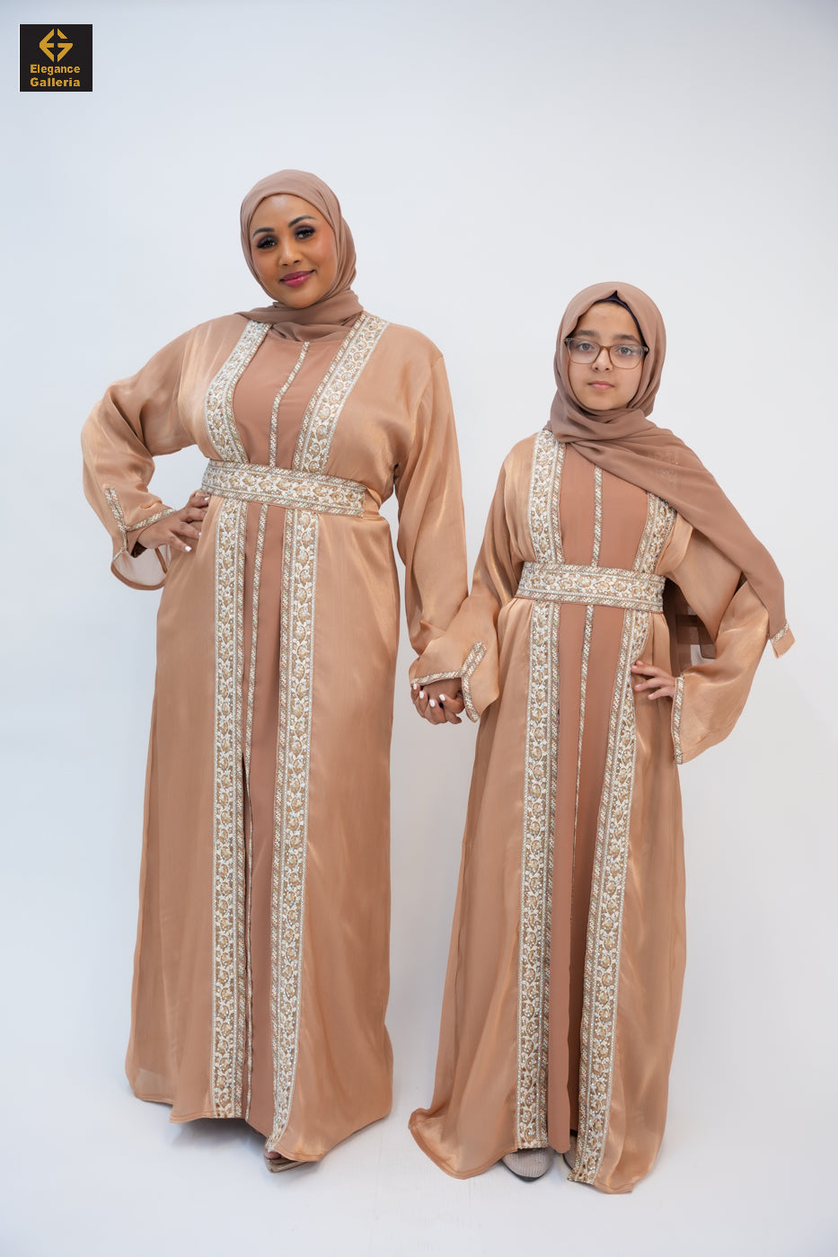 Zareen Mother-Daughter Elegant 4-Piece Abaya Set