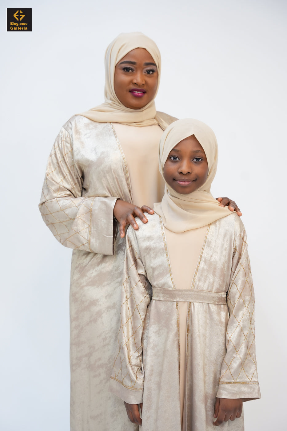 Hyran Mother Daughter 4-Piece Embellished Abaya Set