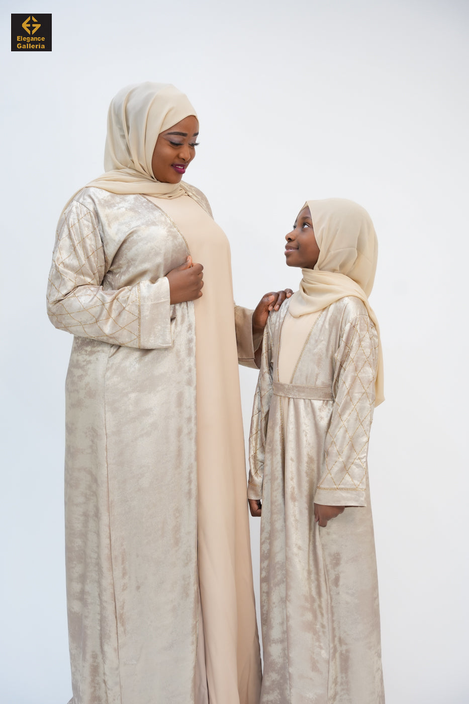Hyran Mother Daughter 4-Piece Embellished Abaya Set