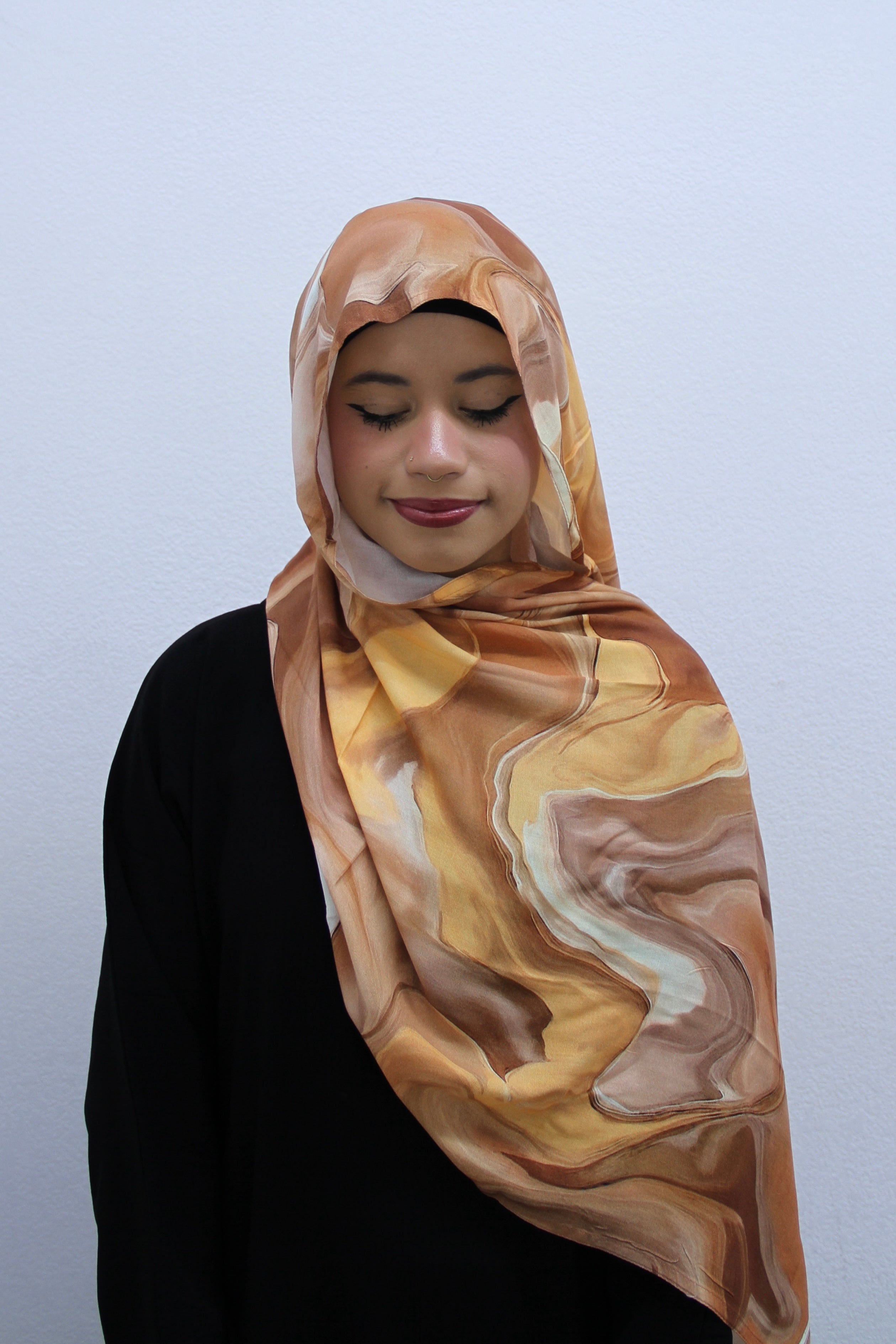 Golden Sand Marble Modal Hijab