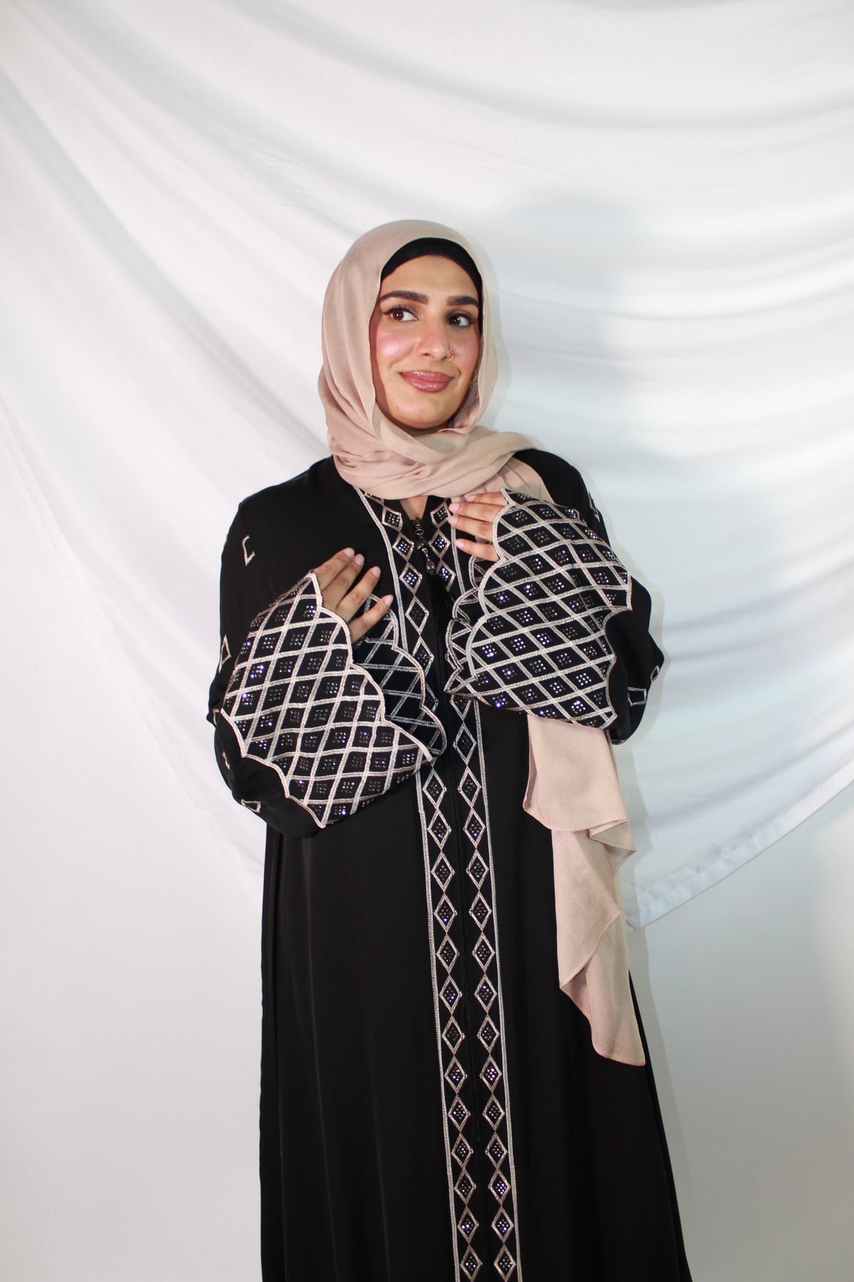 Mahnoor Front Embroidery Black