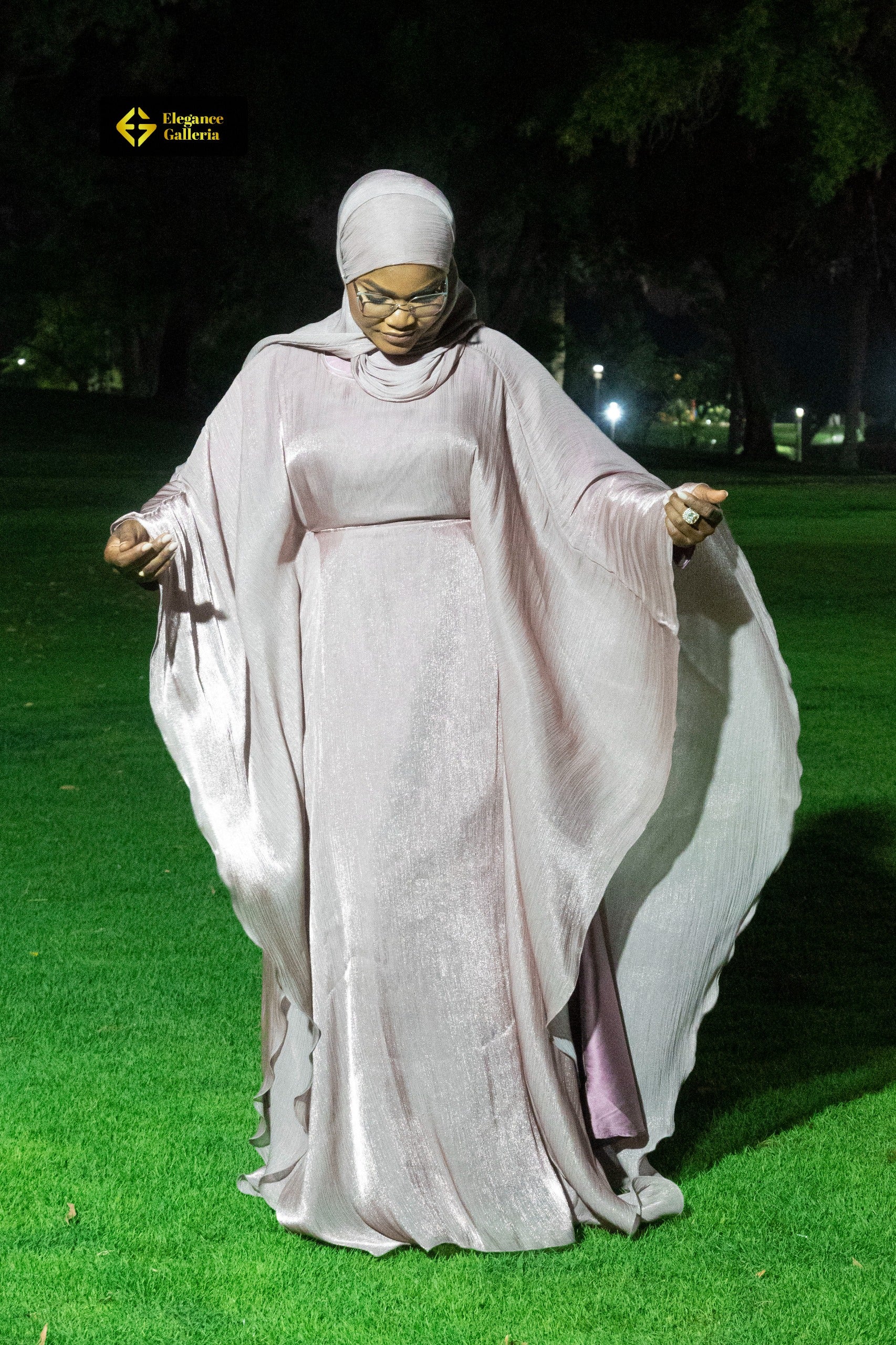 Graceful Organza Butterfly 2 piece Abaya