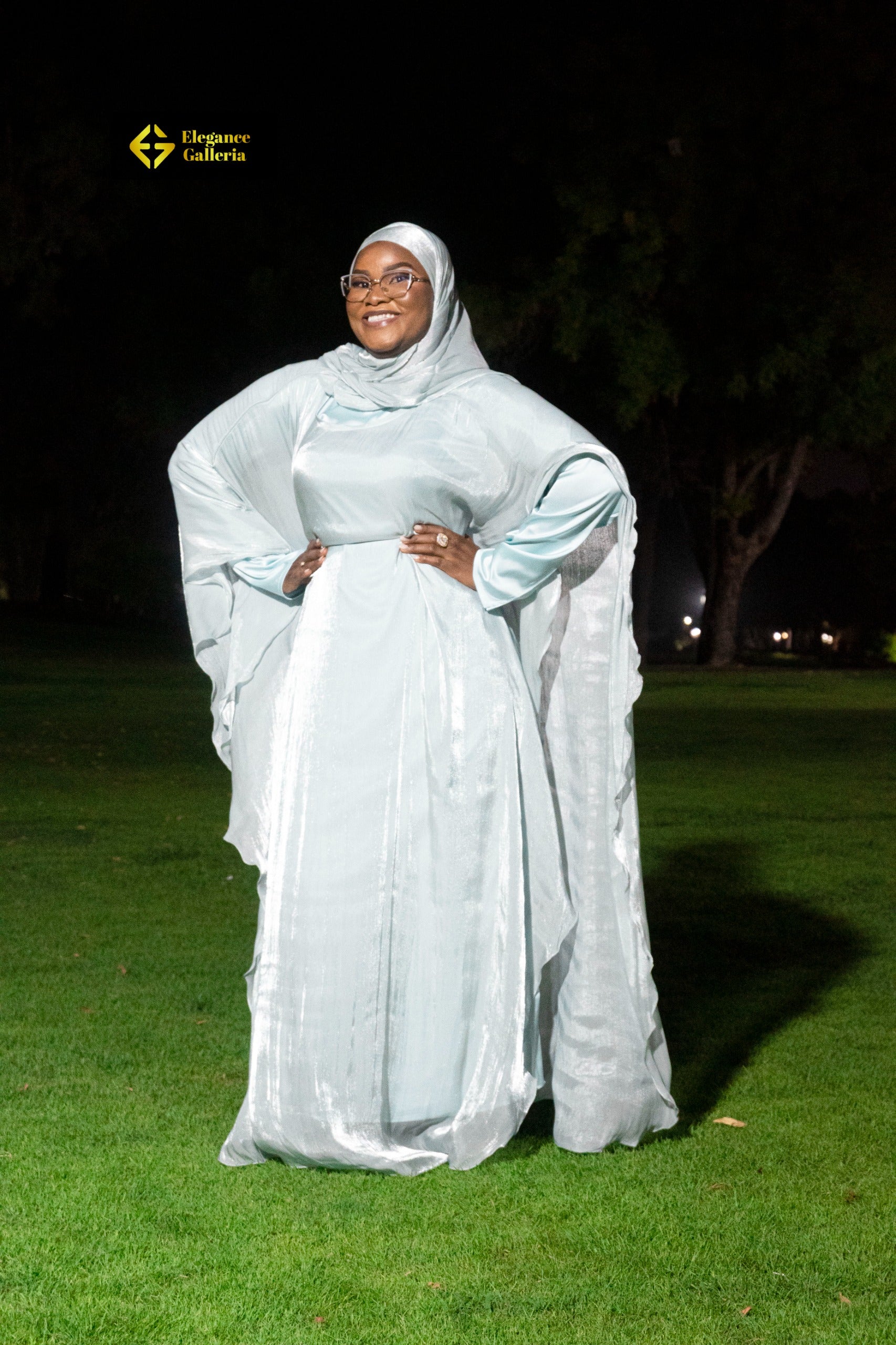 Graceful Organza Butterfly 2 piece Abaya