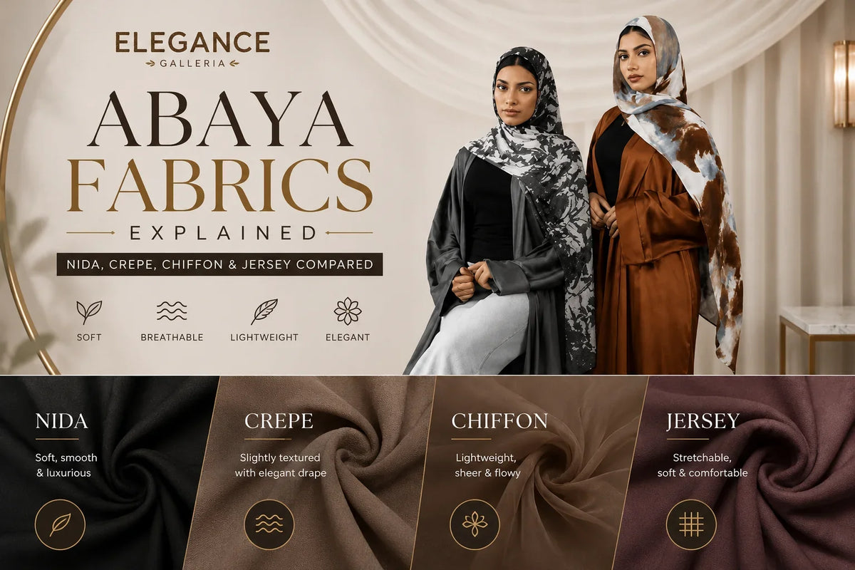 Comparison of Nida, crepe, chiffon and jersey fabrics for abayas”