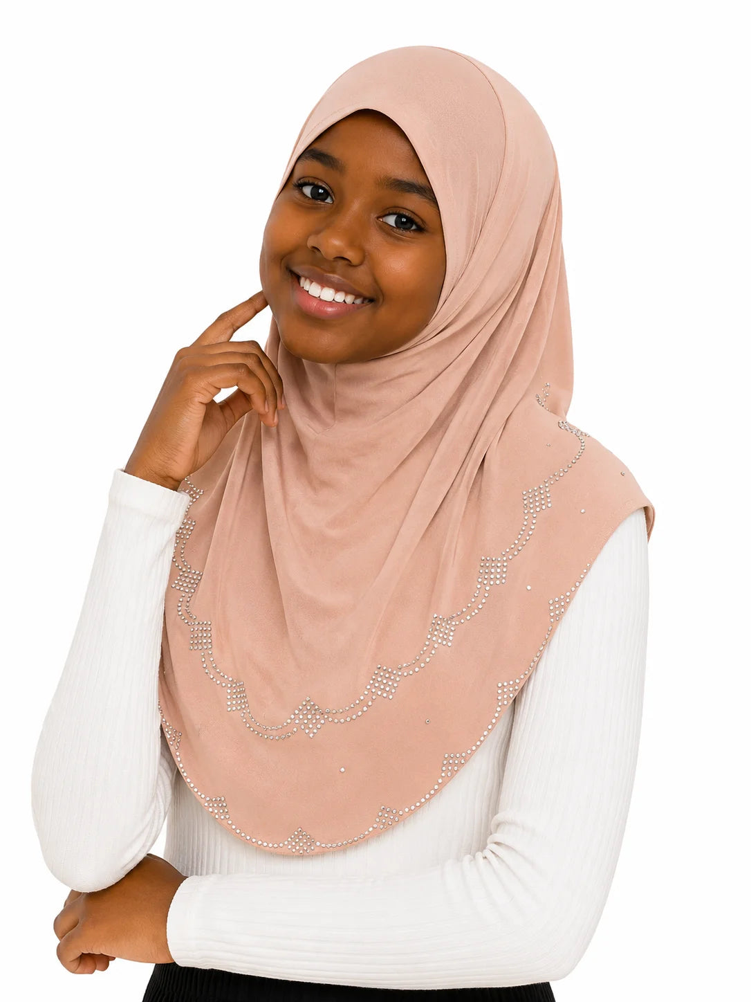 One Piece Rhinestone Kids Hijab