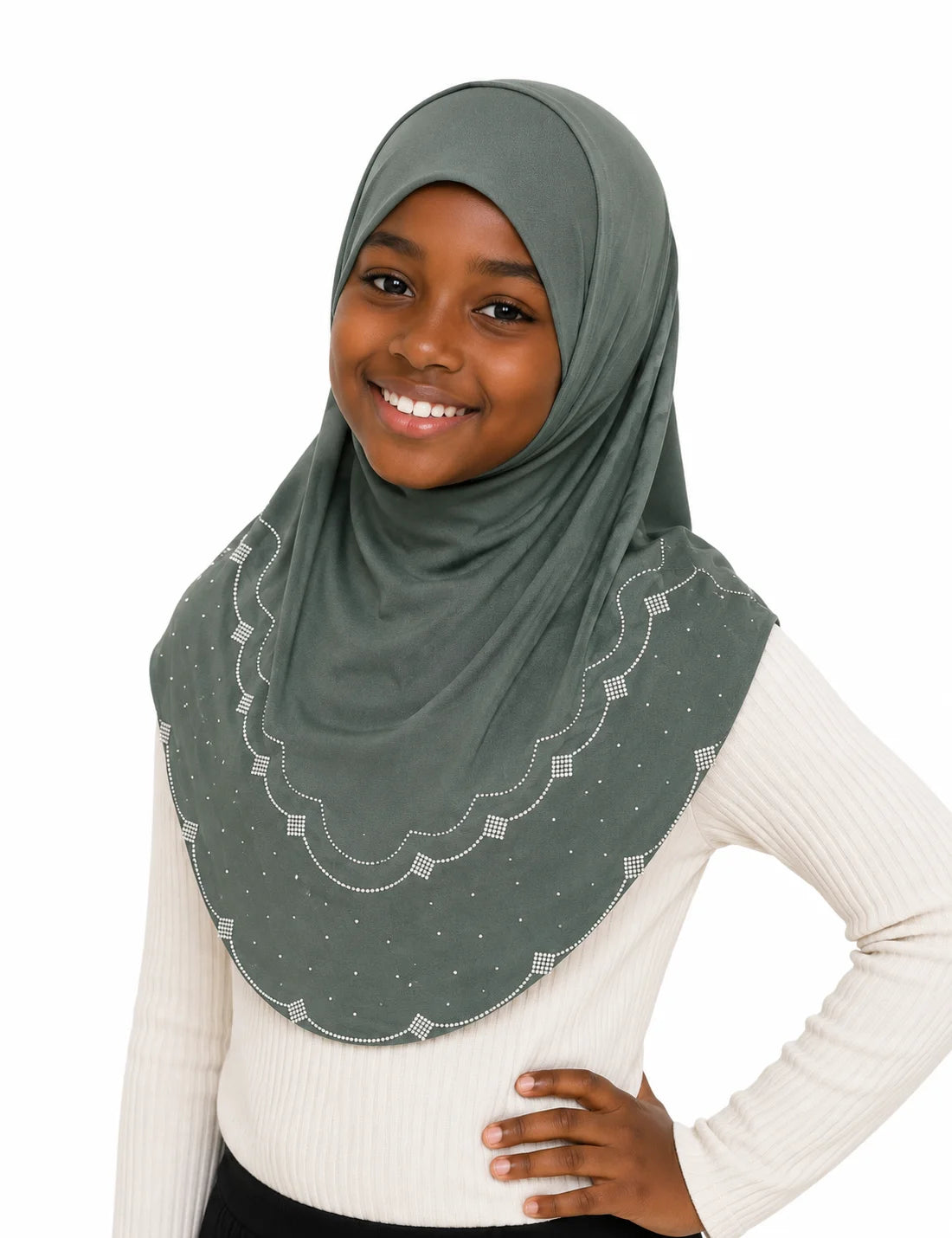 One Piece Rhinestone Kids Hijab