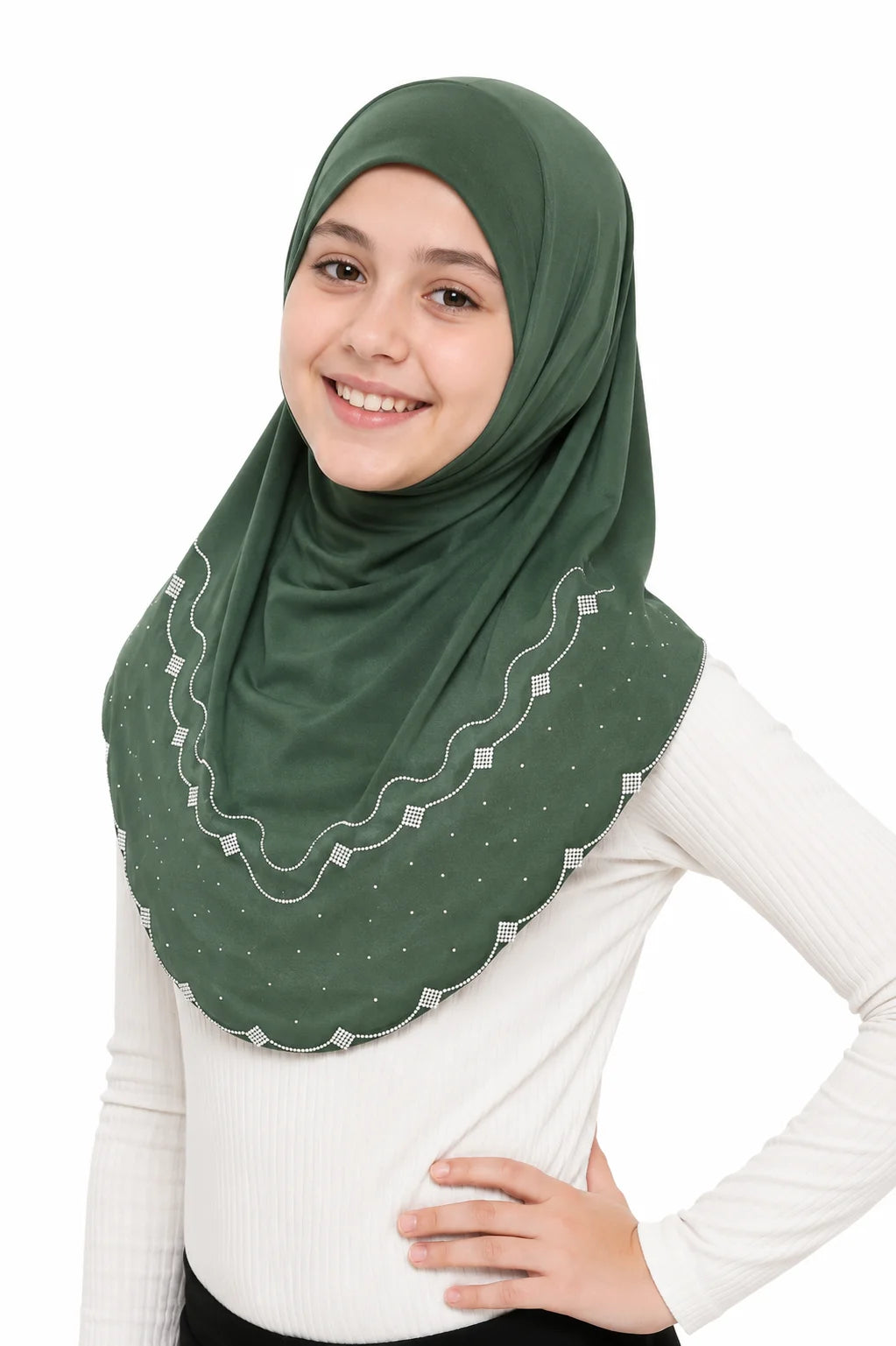 One Piece Rhinestone Kids Hijab