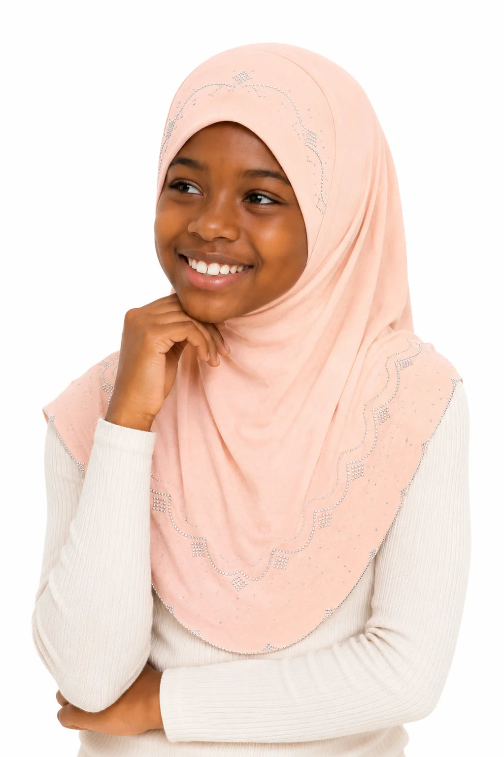 One Piece Rhinestone Kids Hijab