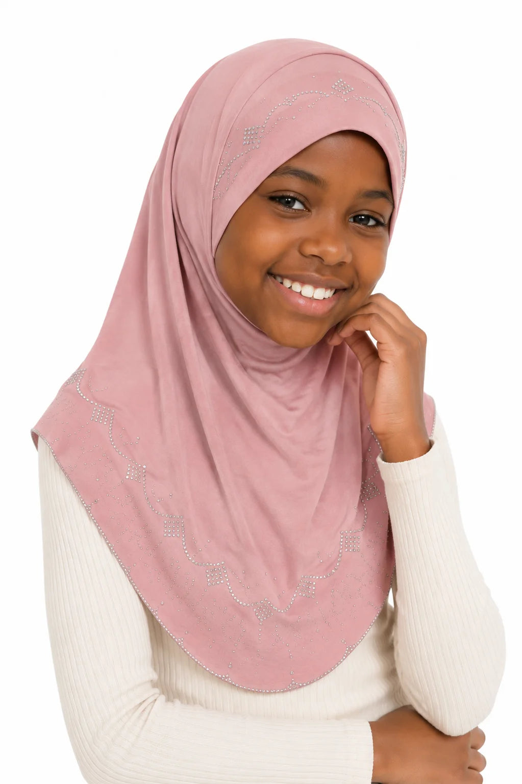 One Piece Rhinestone Kids Hijab