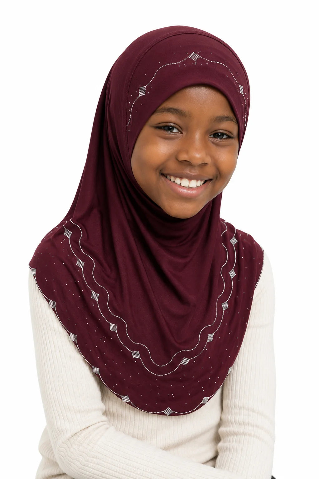 One Piece Rhinestone Kids Hijab