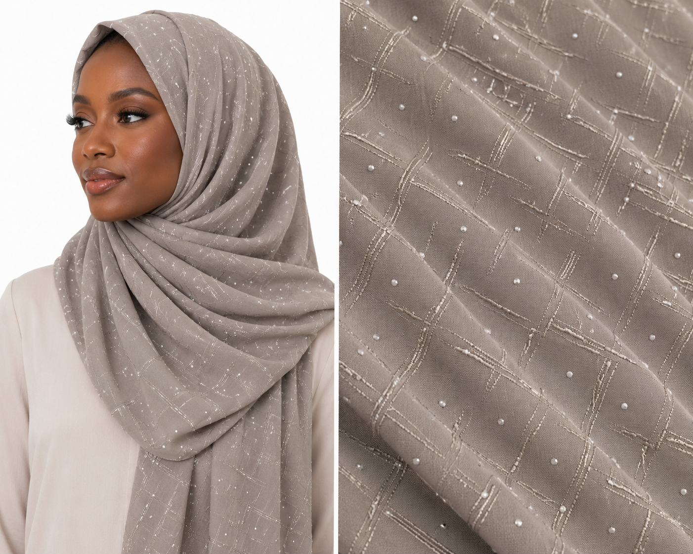 Textured Lycra Jersey Rhinestone Hijab