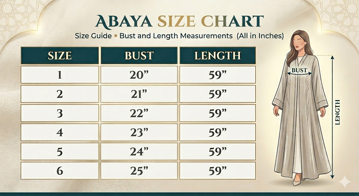 Abaya Size Chart