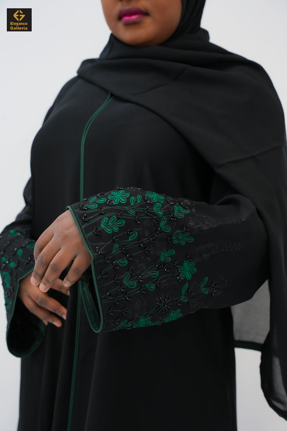 Ajman abaya featuring detailed handwork embroidery