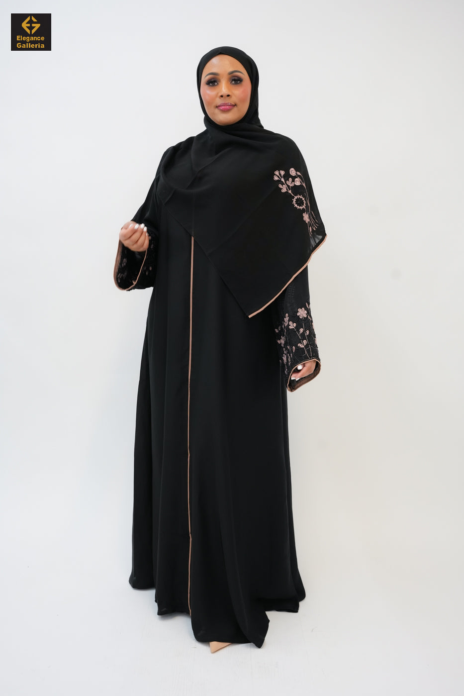 Ajman Handcrafted Stone Embroidered Luxury Abaya