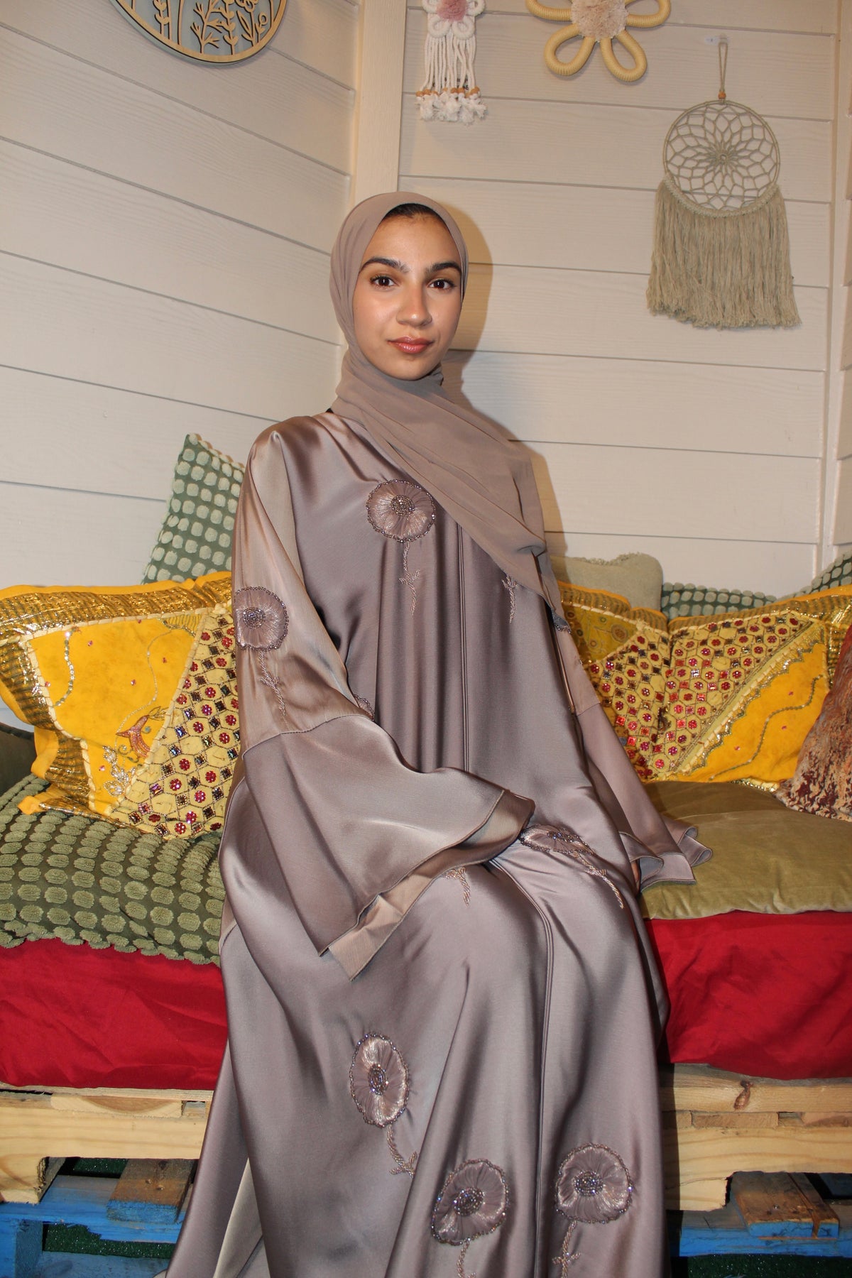 Ayaan A-line abaya with a flowing modest silhouette