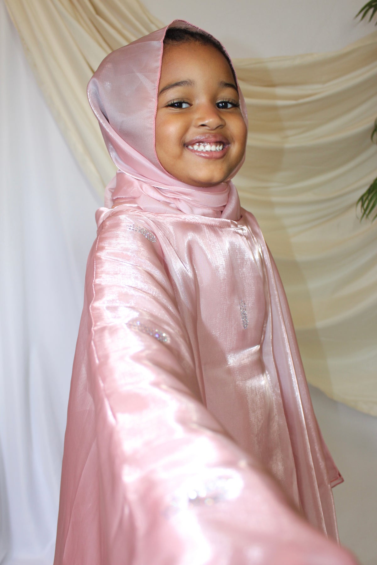Ayrah Kids Farasha organza abaya with matching hijab