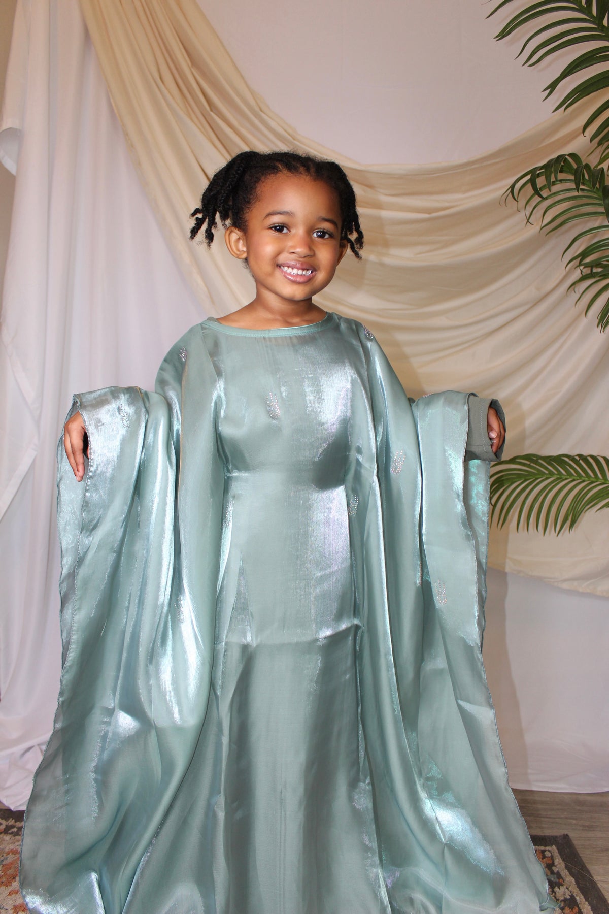 Ayrah Kids flowing Farasha abaya in lightweight organza