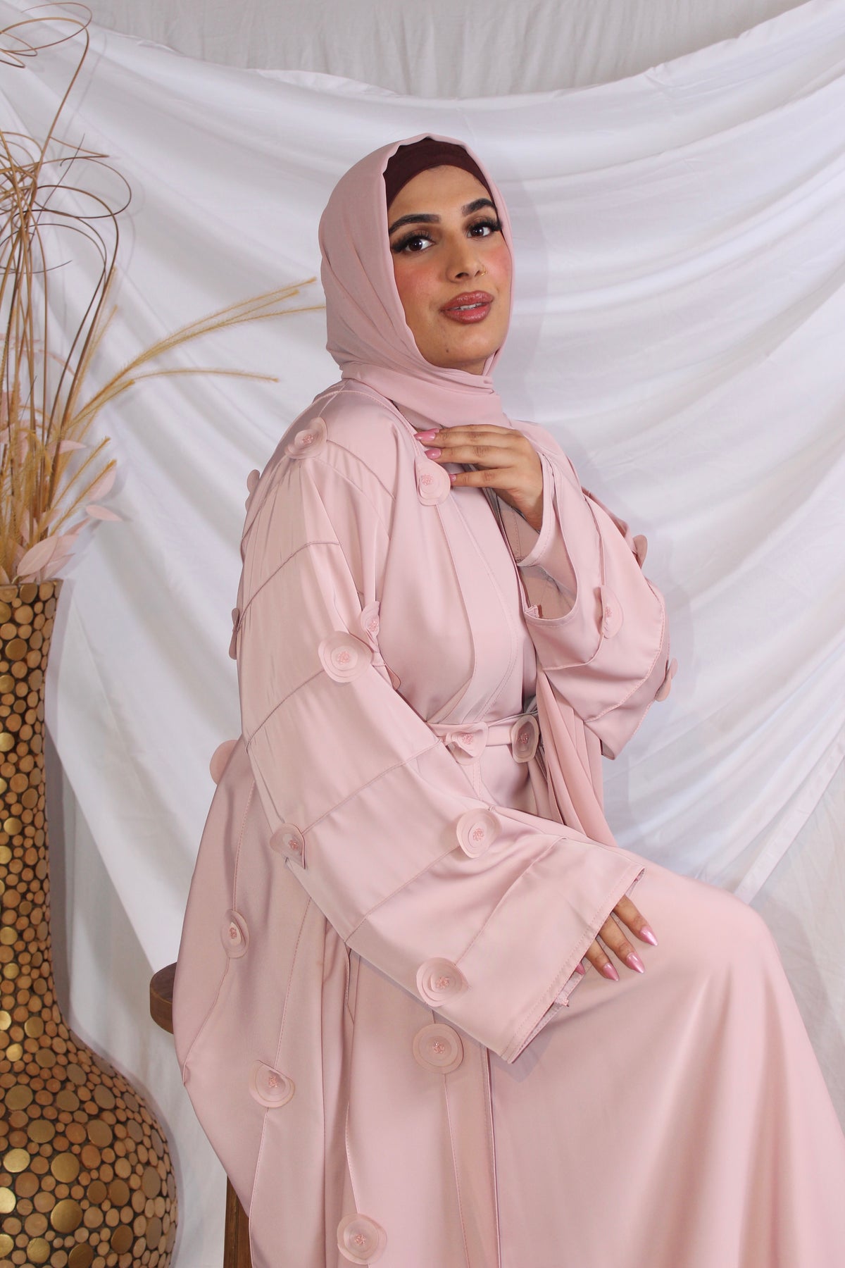 Bushra Floral Handwork Abaya Set