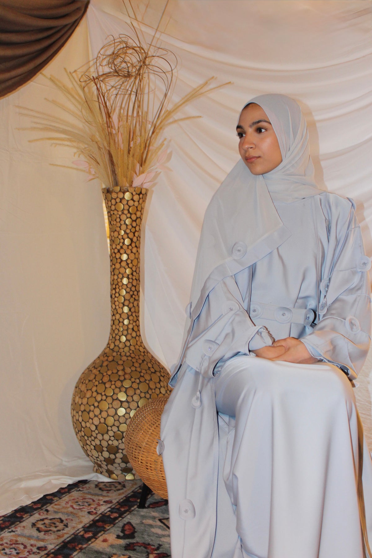 Lightweight Sula fabric texture of Bushra modest abaya