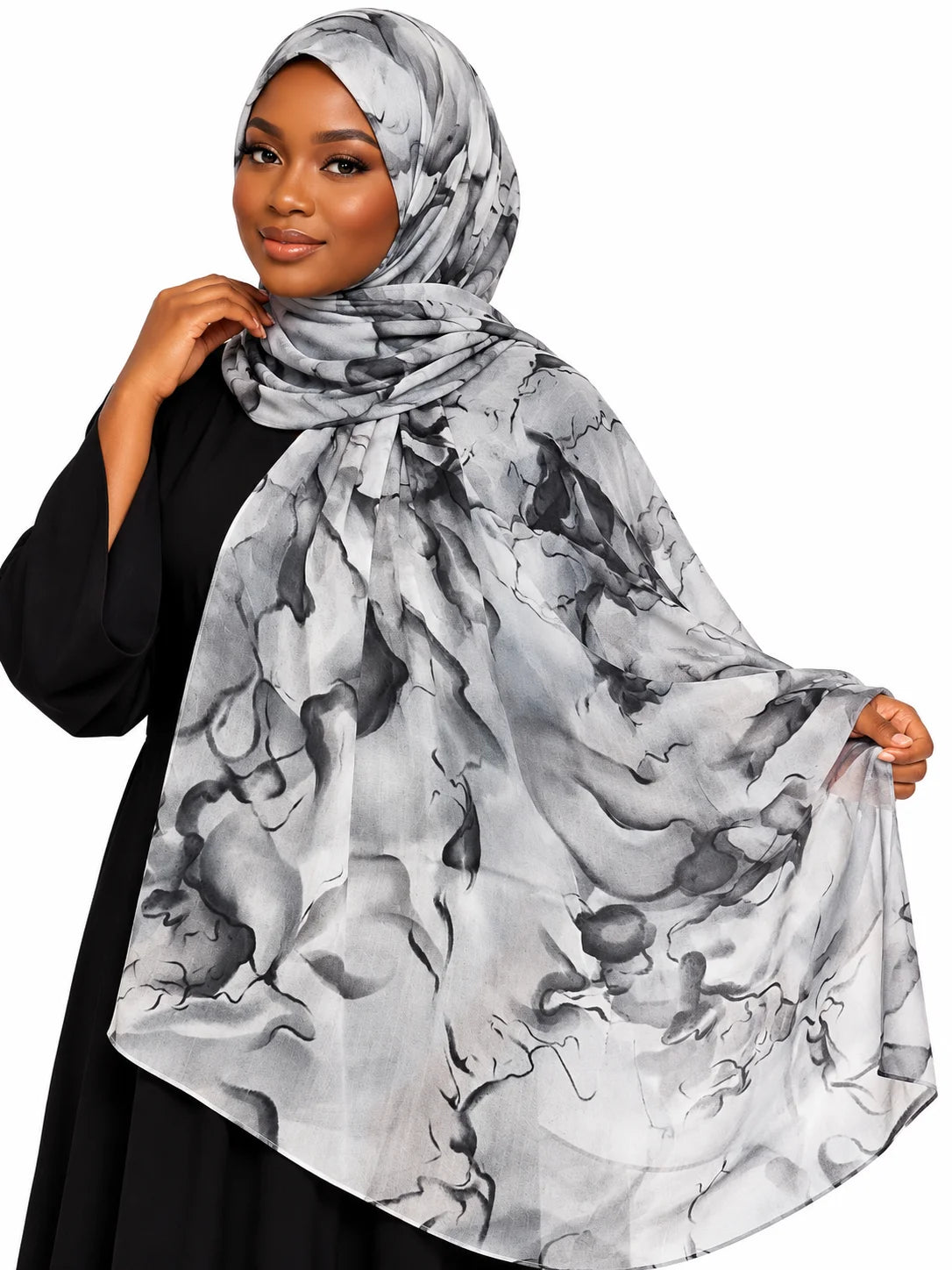 Silver Bloom Floral Modal Hijab