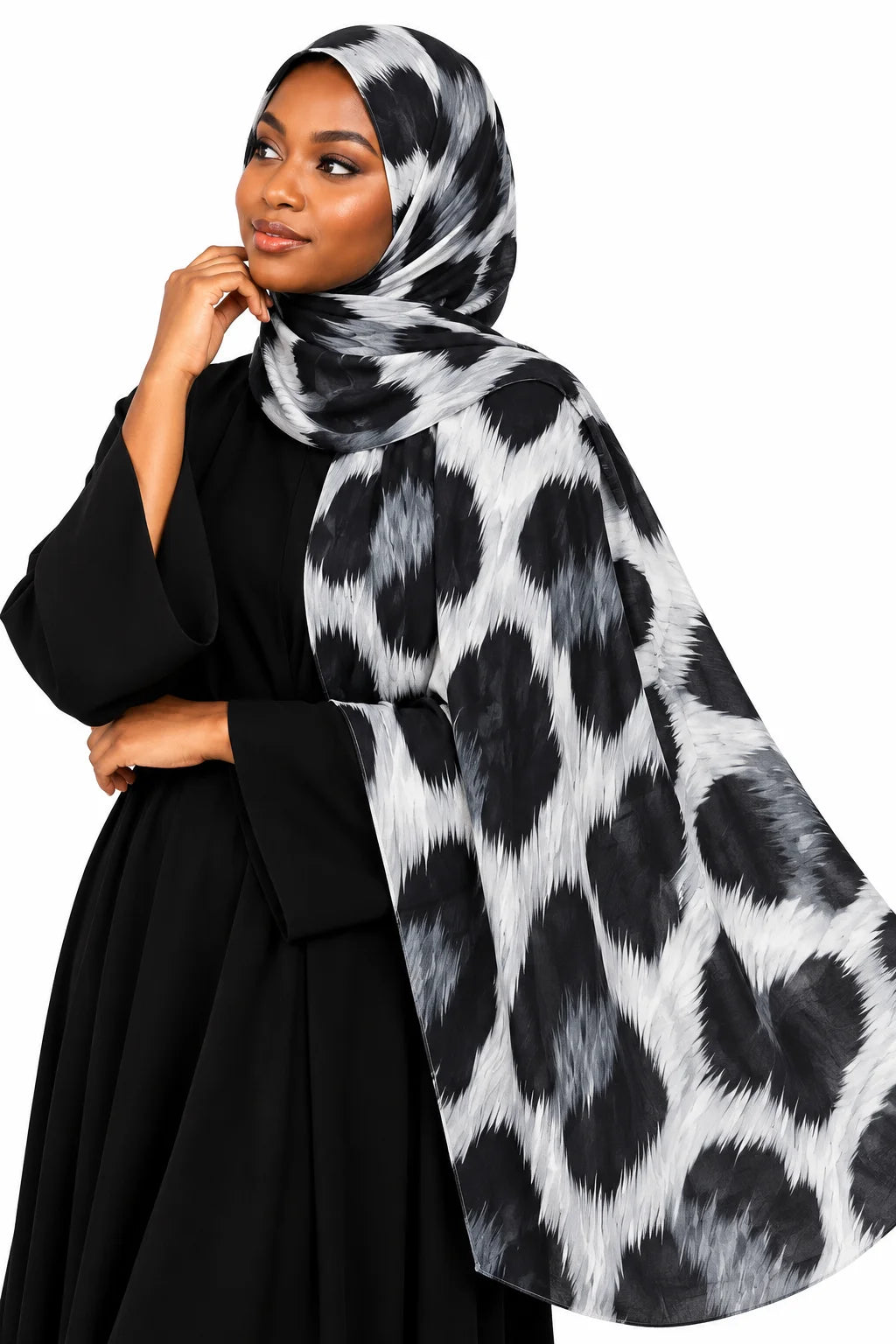 Moody Abstract Smoke Print Modal Hijab