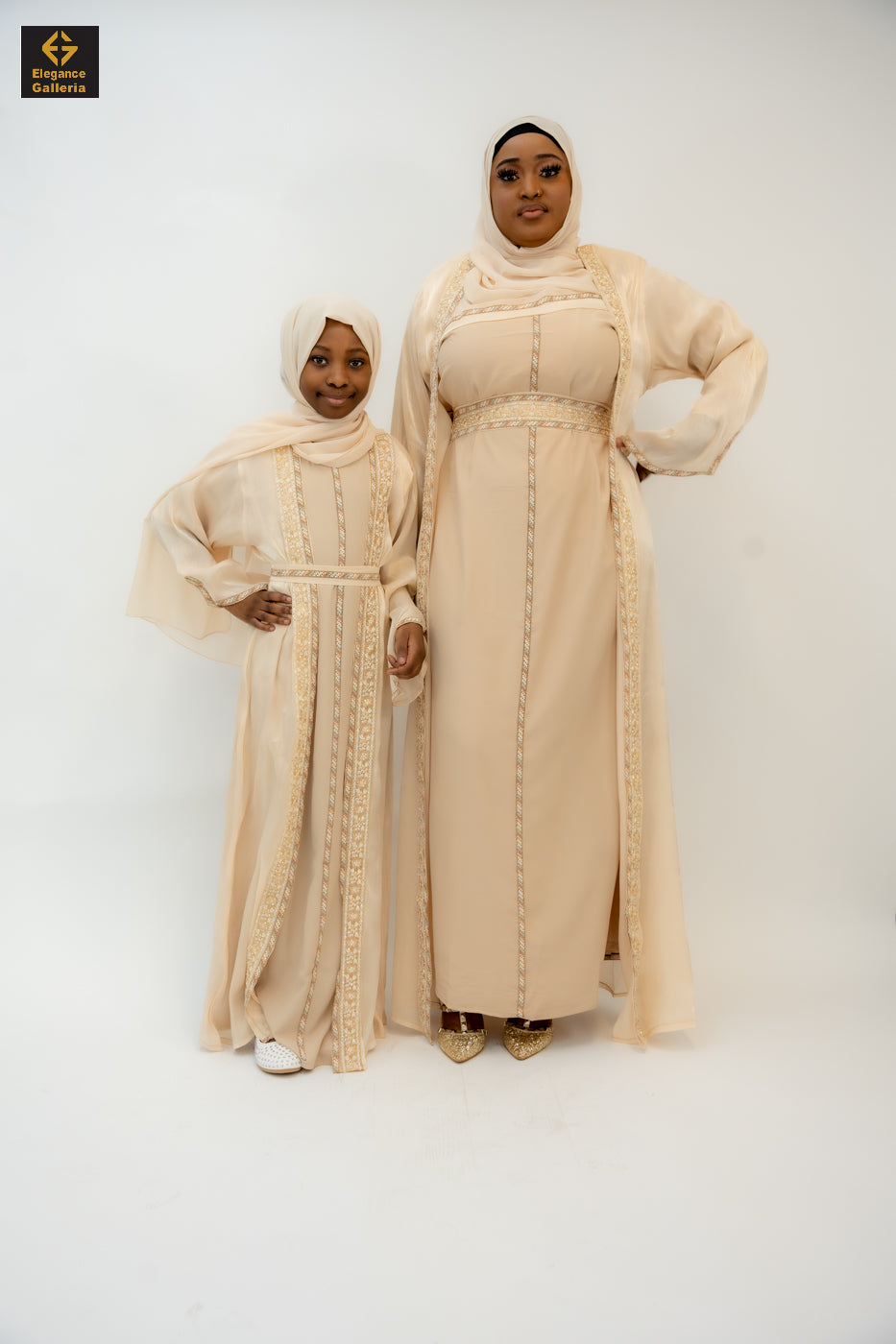 Zareen Mother-Daughter Elegant 4-Piece Abaya Set