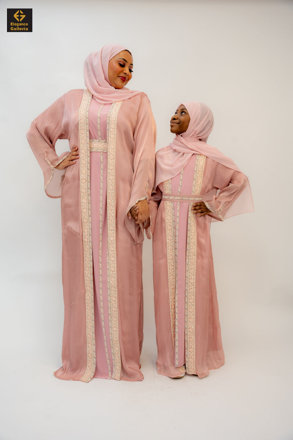Zareen Mother-Daughter Elegant 4-Piece Abaya Set