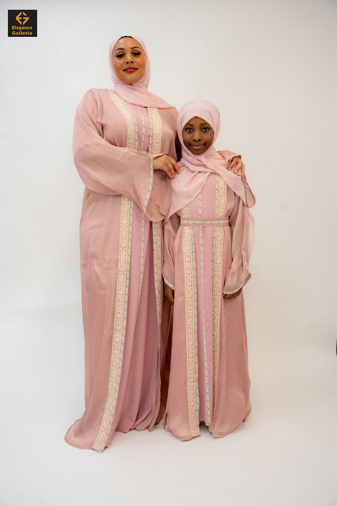 Ashirah Mother-Daughter Elegant 4-Piece Abaya Set