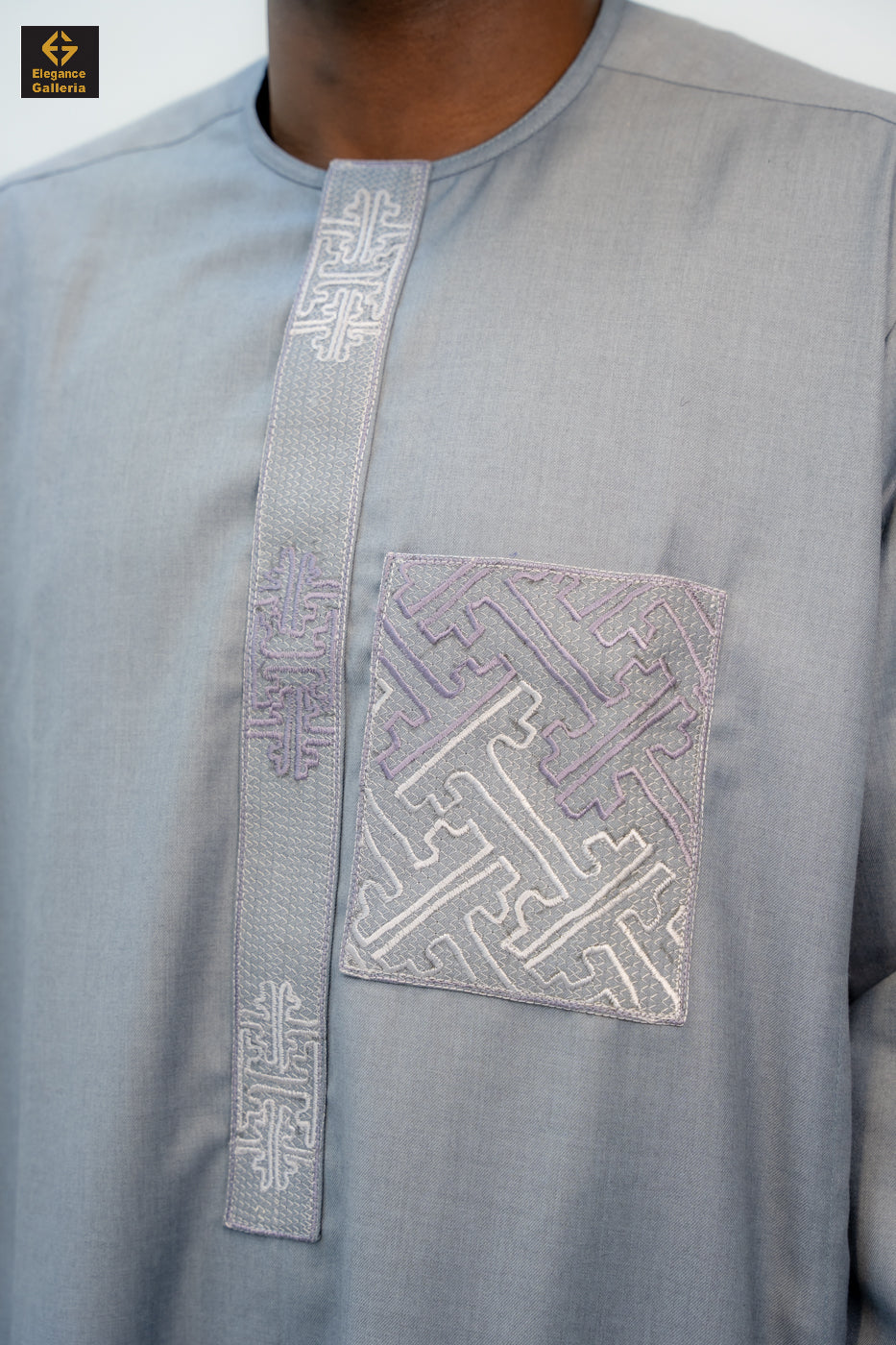 Elegant Men's Two-Piece Embroidered Outfit – African Traditional Wear, Premium Kaftan Set for Special Occasions