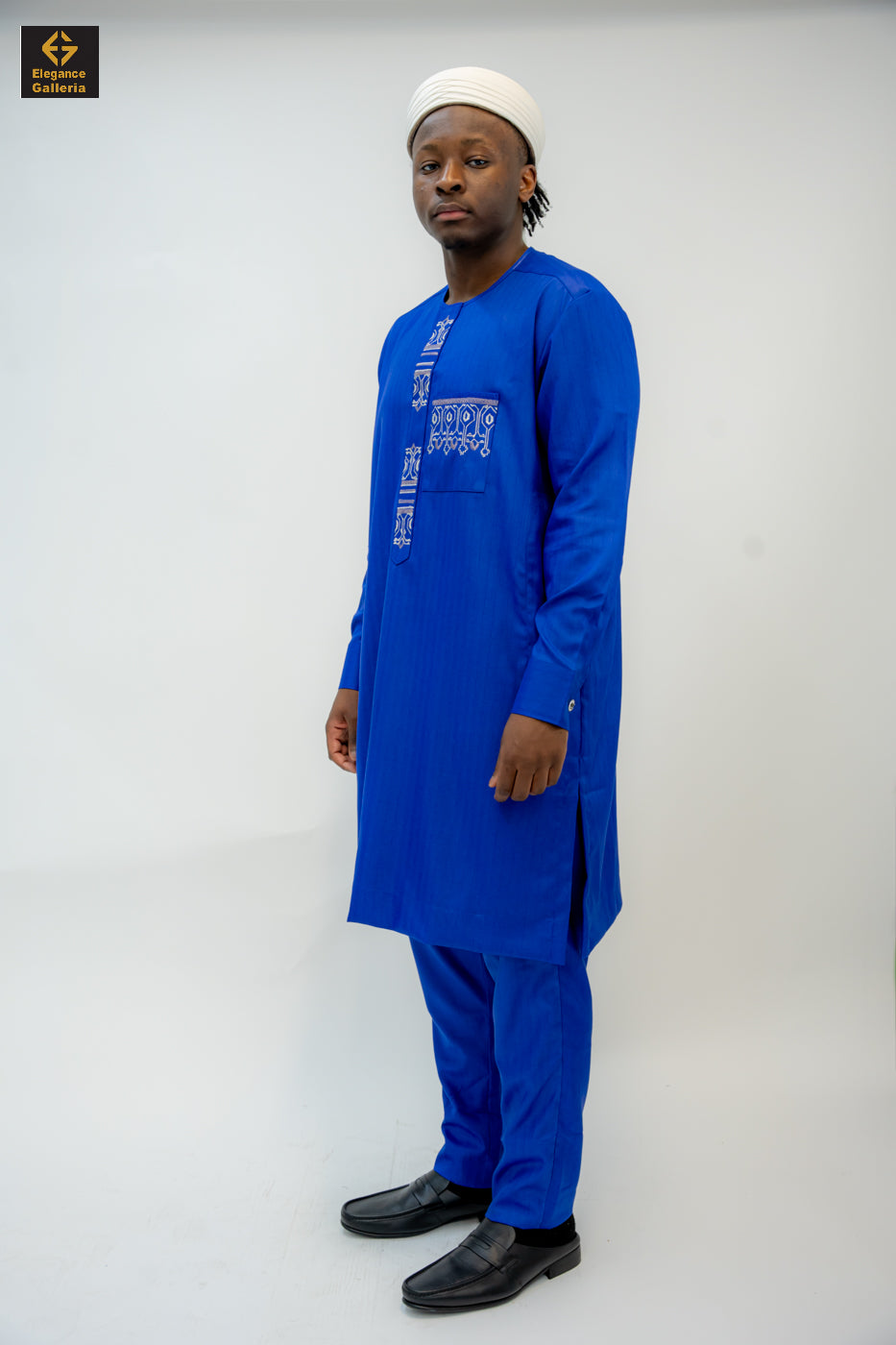 Elegant Men's Two-Piece Embroidered Outfit – African Traditional Wear, Premium Kaftan Set for Special Occasions