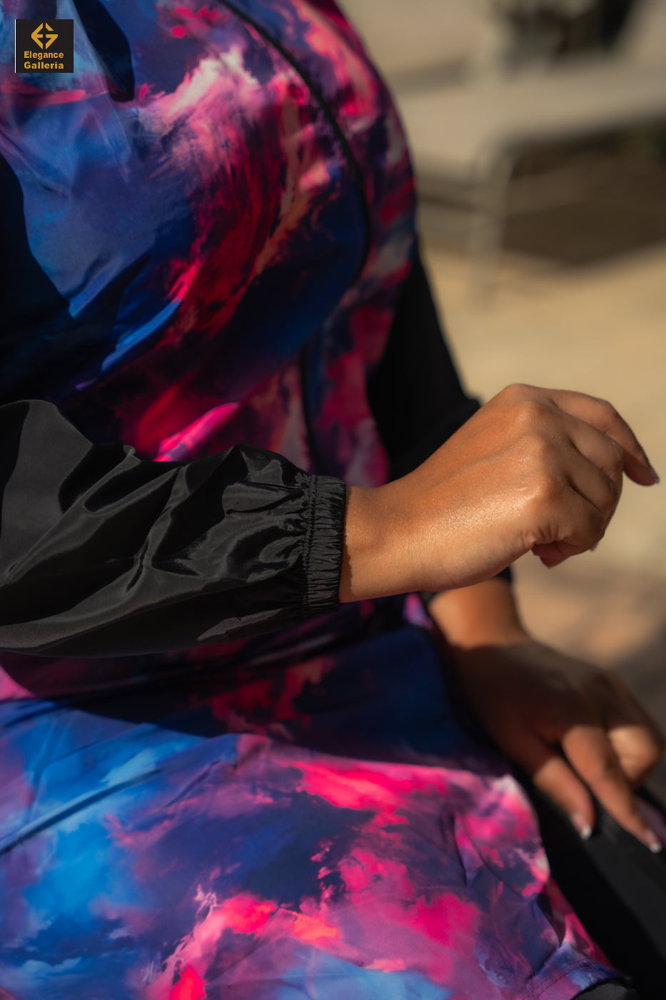Twilight Drift Elegance – Full-Coverage Swim Ensemble
