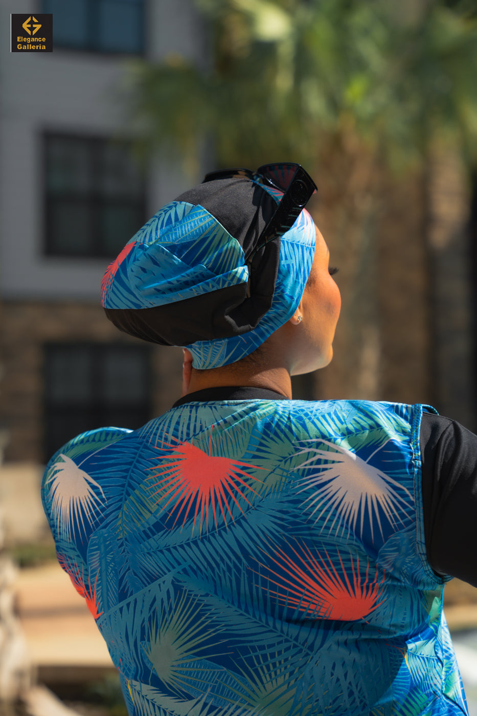 Pine Breeze – Blue & Black Modest Swimwear