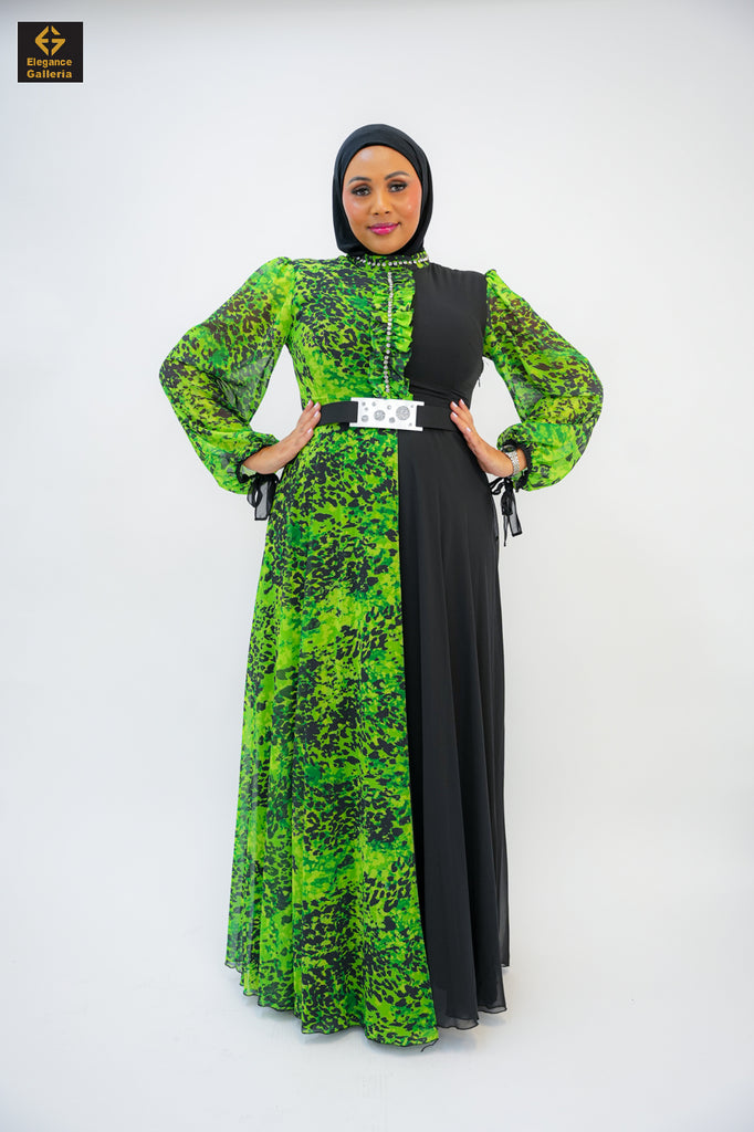 Leopard Print Chiffon Dress