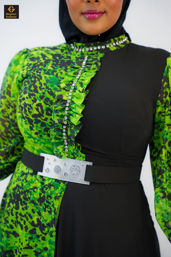 Leopard Print Chiffon Dress