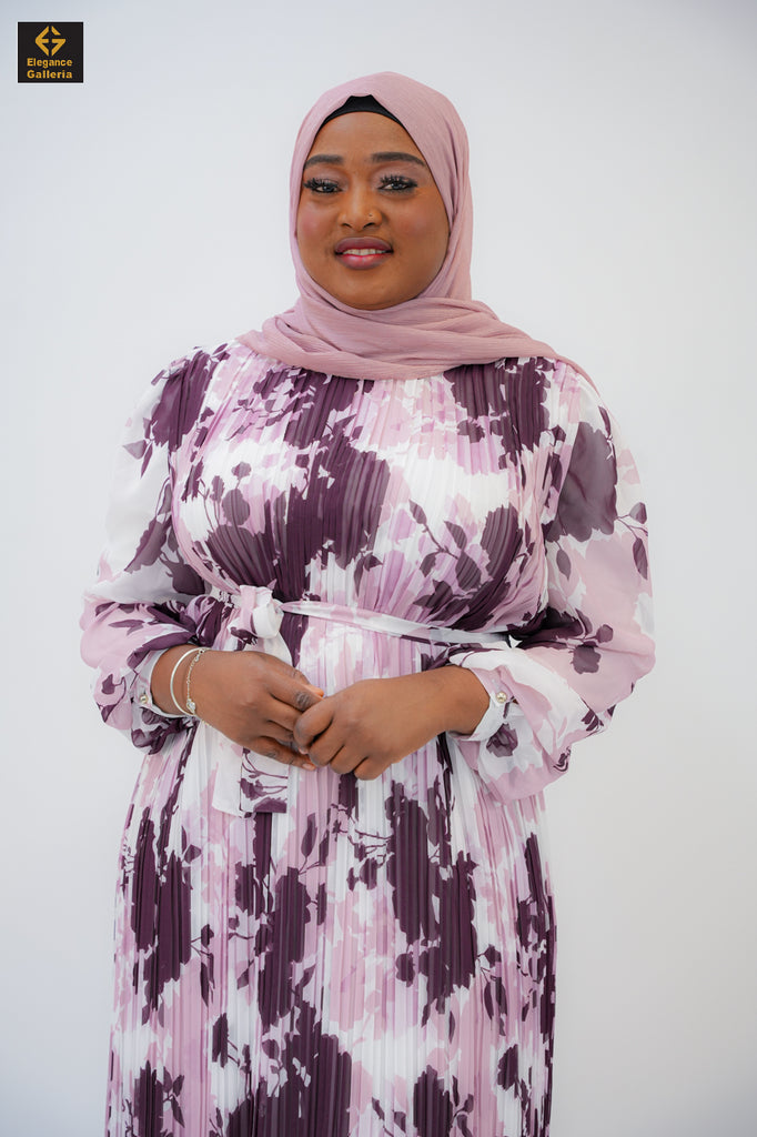 Elegant Floral Maxi Dress in Lightweight Chiffon