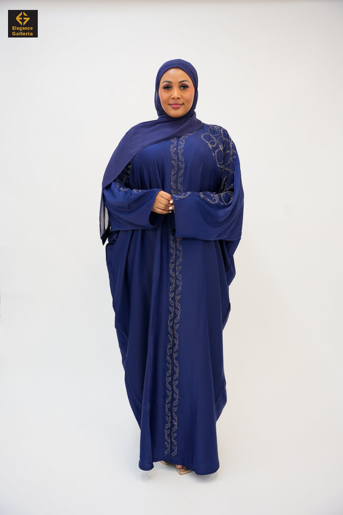 Classic Luxury Farasha Butterfly  Abaya with Embellished Detailing