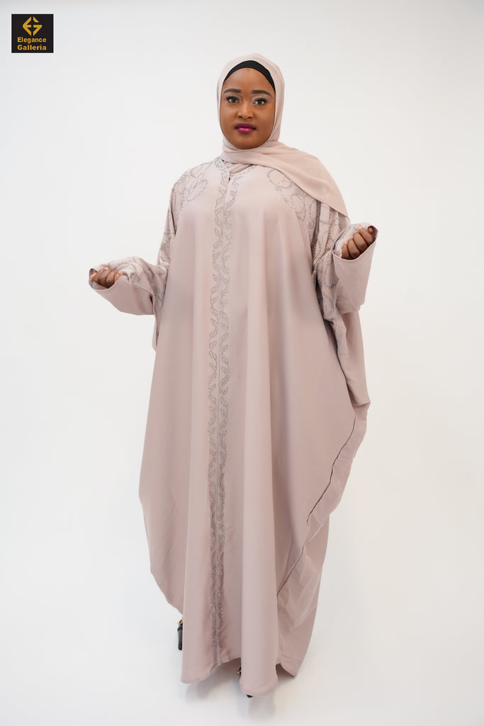 Classic Luxury Farasha Butterfly  Abaya with Embellished Detailing