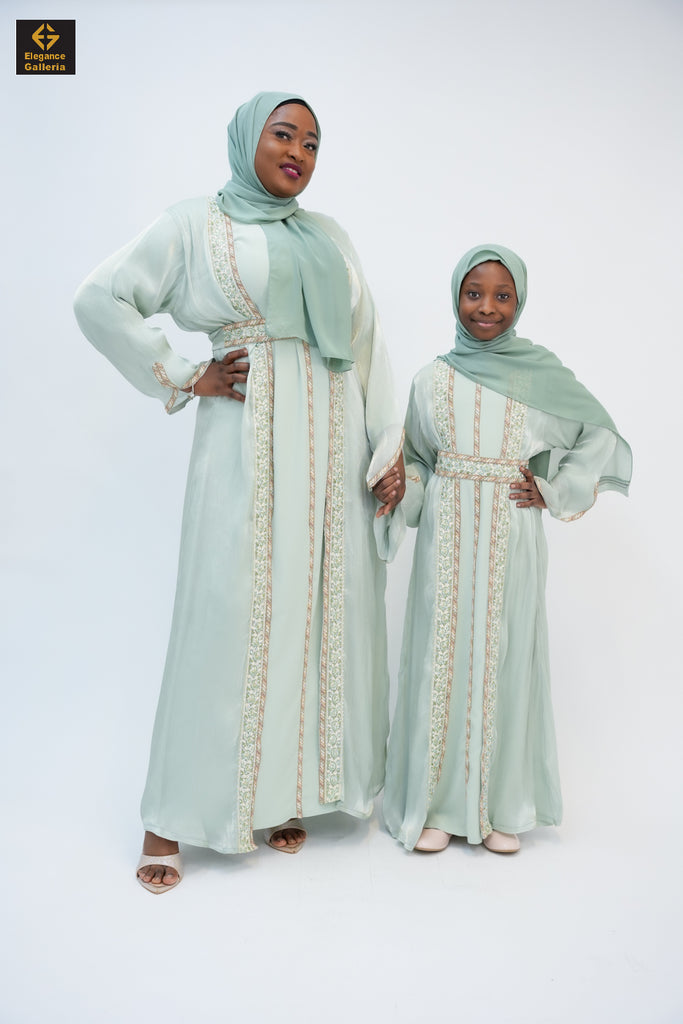 Ashirah Mother-Daughter Elegant 4-Piece Abaya Set
