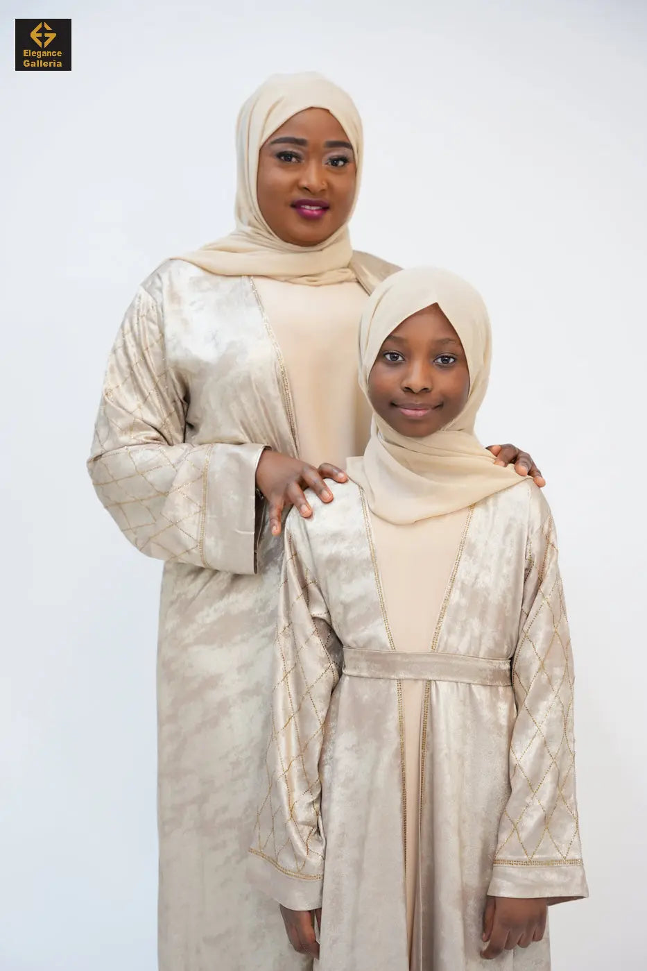 Hyran Mother Daughter 4-Piece Embellished Abaya Set