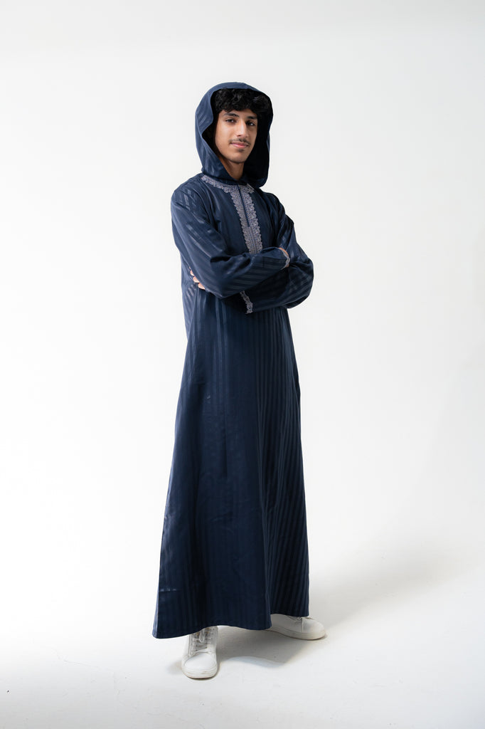 Mercan Men Thobe with Hood
