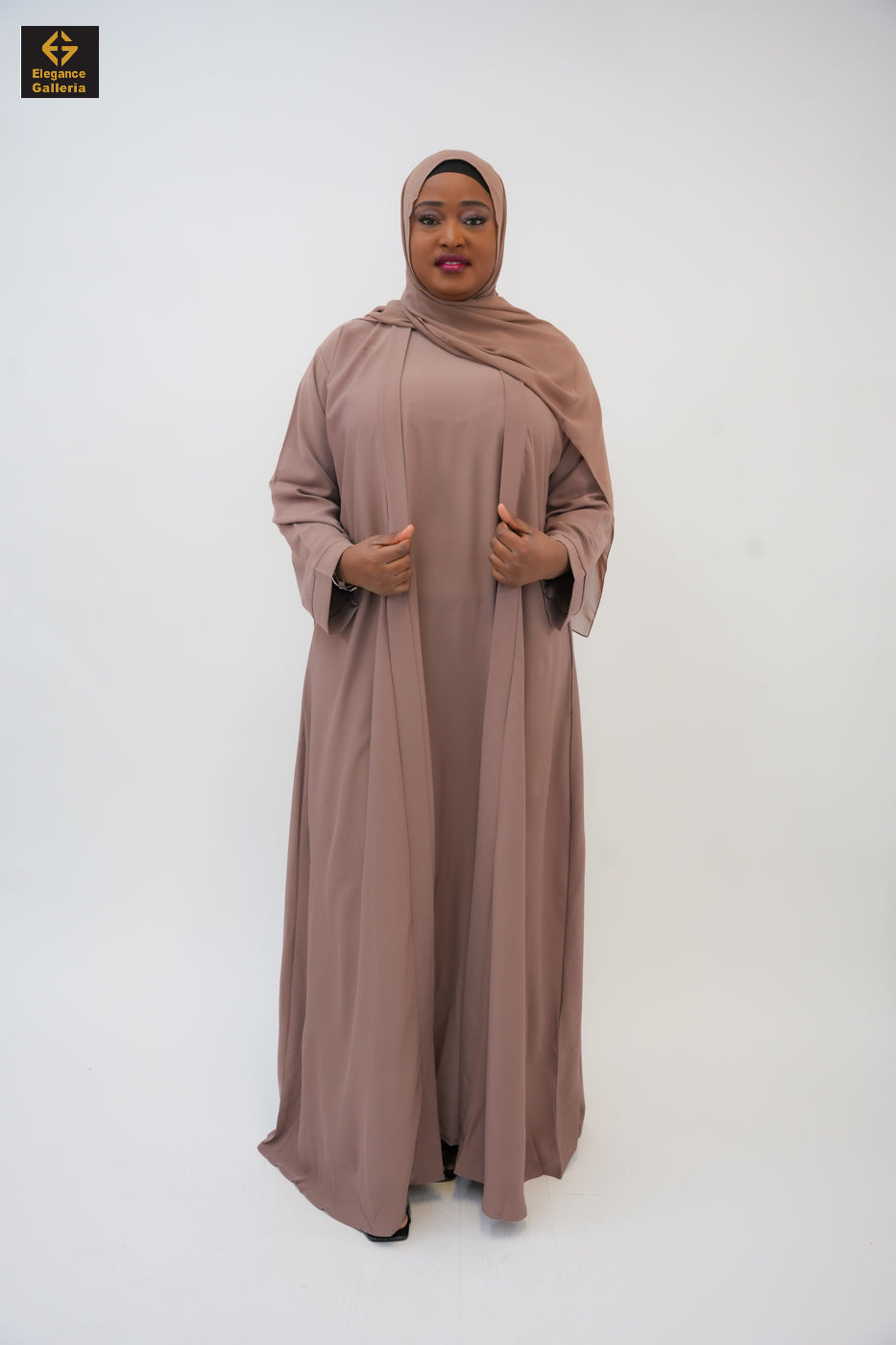 Close-up of the soft Poka fabric used in the Hala abaya