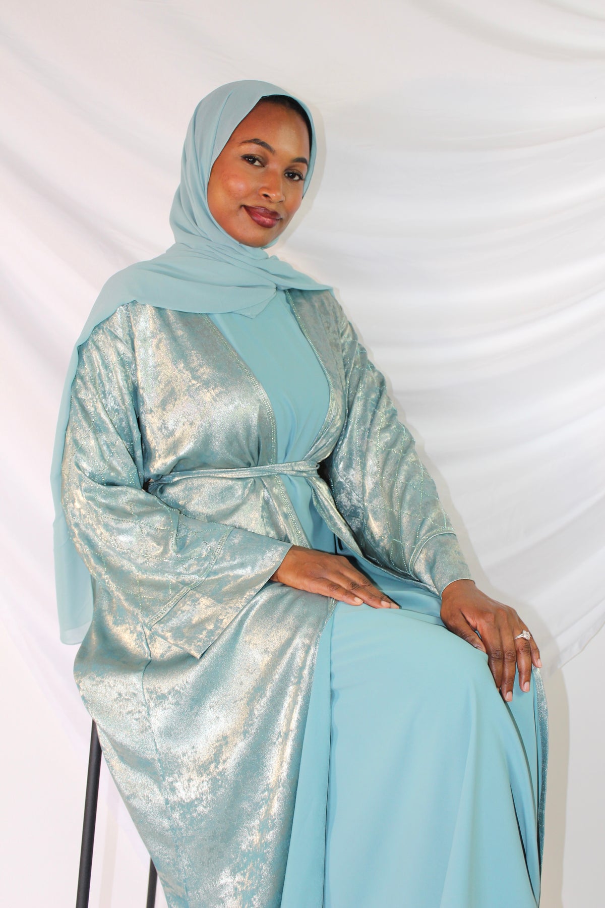 Hyran Luxury Embellished 4 Piece Abaya Set
